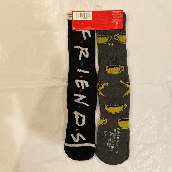Friends TV Show Tall Socks feat. Central Perk and iconic FRIENDS logo NEW 2/pair - Picture 3 of 4